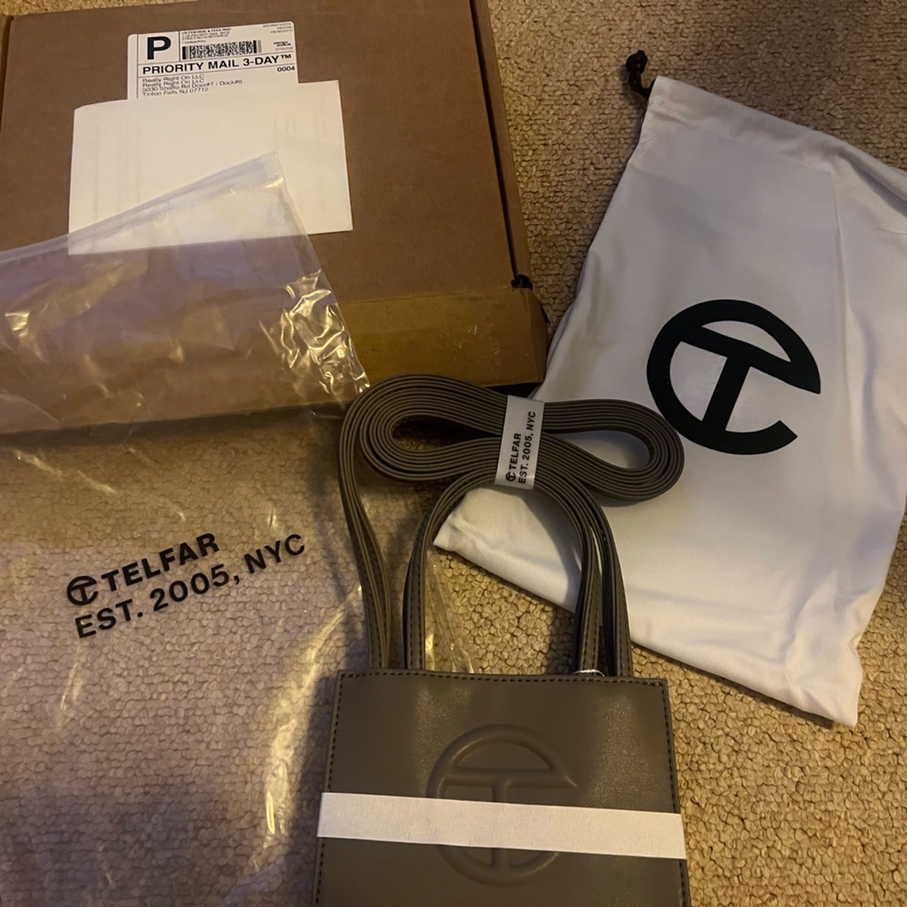 Telfar Small Gray Purse New In Box